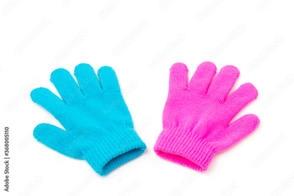 Child brighte gloves isolated on white background. Child brighte gloves isolated on white background.