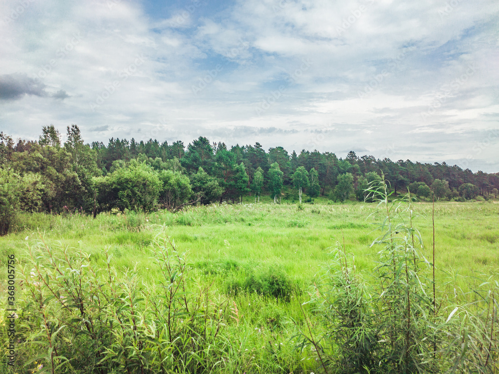 A beautiful bright green field and a beautiful landscape. A beautiful bright green field and a beautiful landscape.