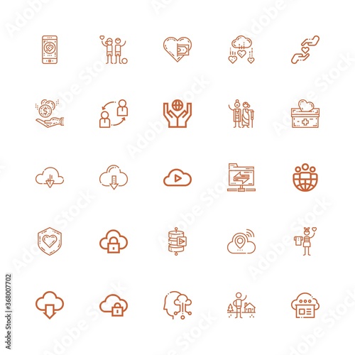 Editable 25 sharing icons for web and mobile