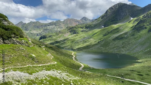 Lake Giglachsee in the Styrian Tauern - Austria. The place without  tourists after the coronavirus pandemic. photo