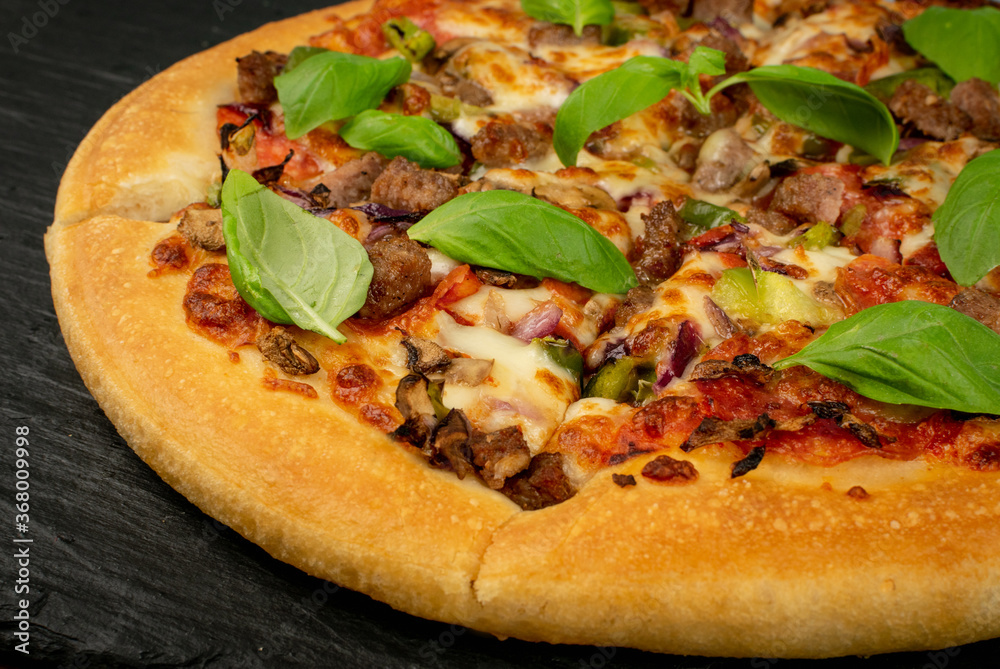Traditional Italian Supreme Pizza with Meat Mix