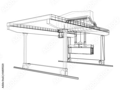 Rail-mounted gantry container crane outline
