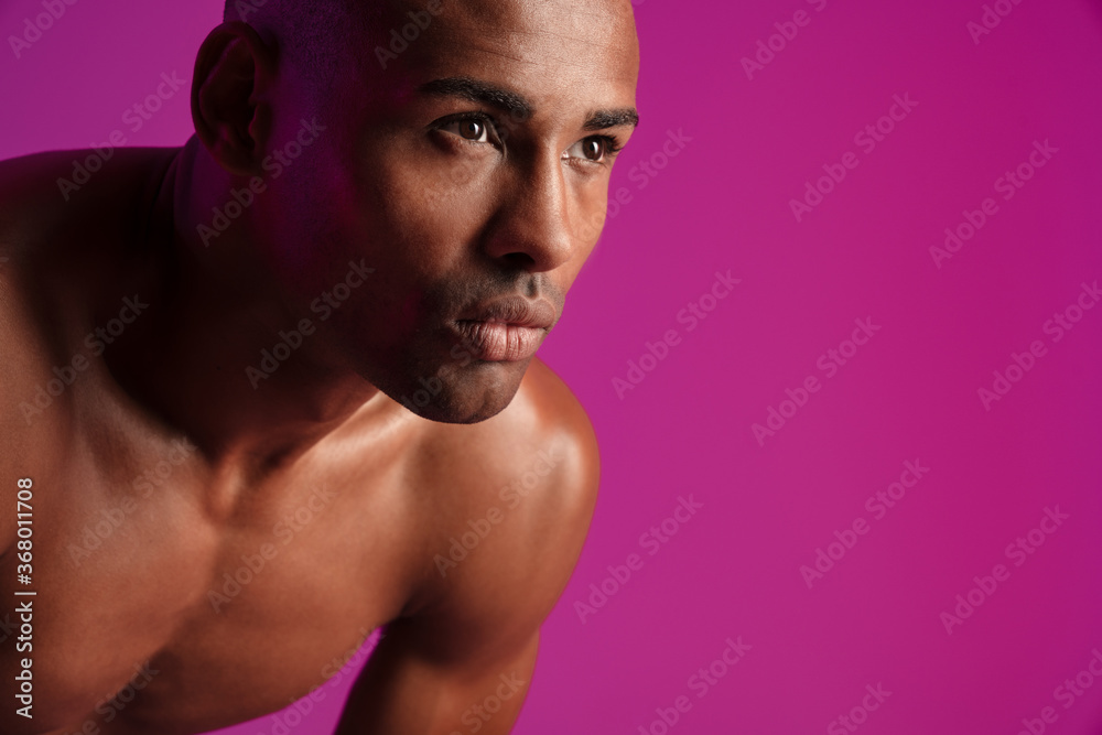 Fototapeta premium Strong african fitness sports man