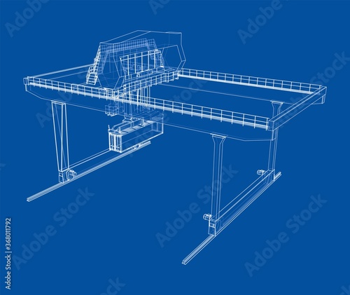 Rail-mounted gantry container crane outline