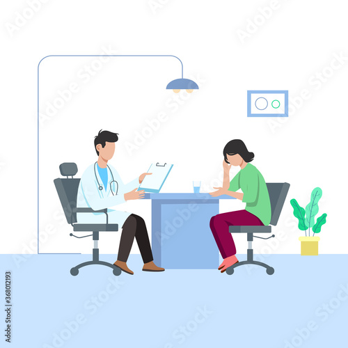 Doctor talking to patient