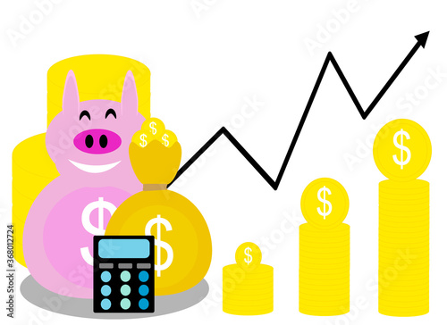 Modern flat icon vector investment management. Concept is More savings money.