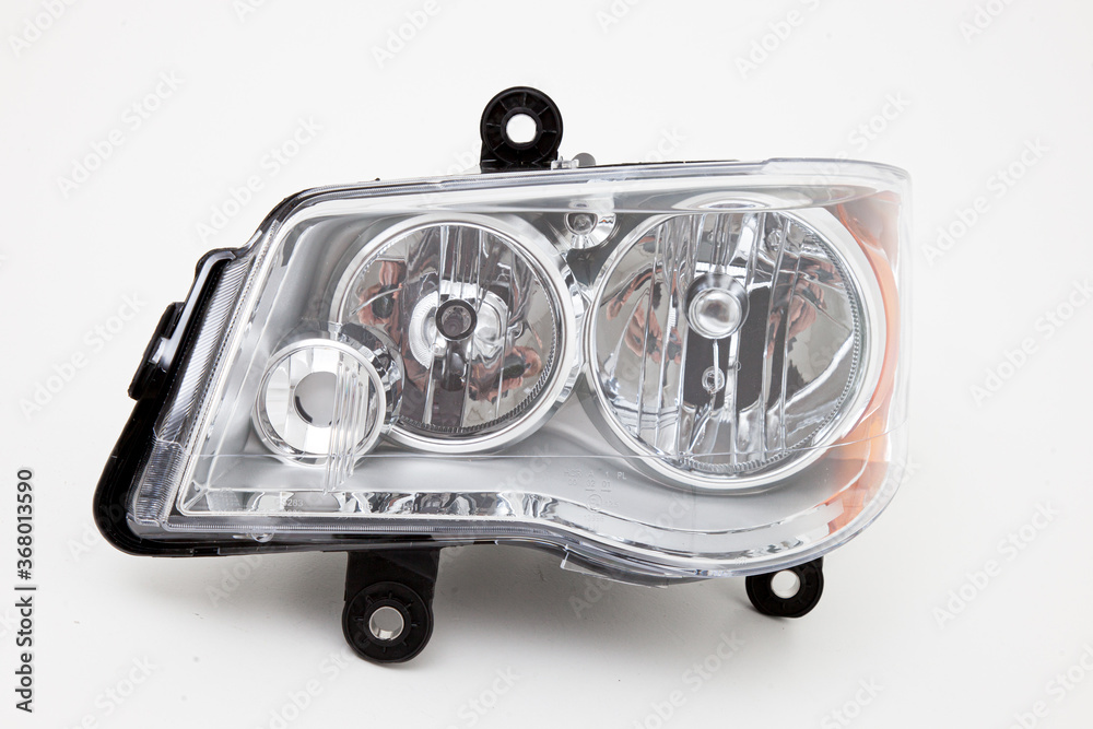 car spare part headlights on white background car spare part headlights on white background