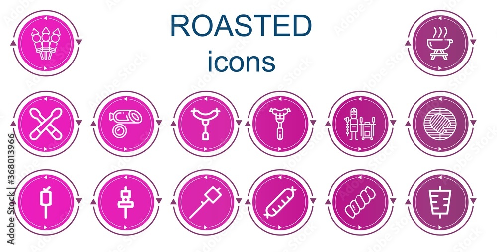 Editable 14 roasted icons for web and mobile Editable 14 roasted icons for web and mobile