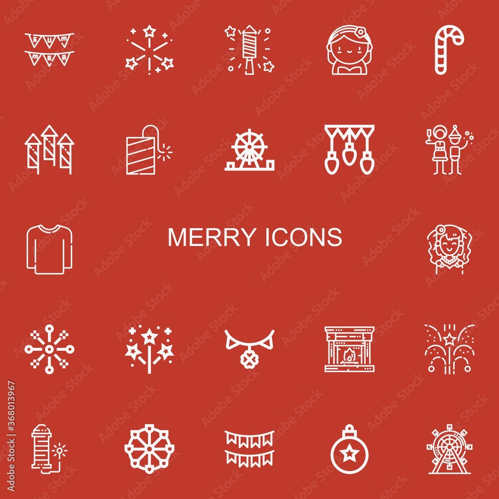 Fototapeta premium Editable 22 merry icons for web and mobile