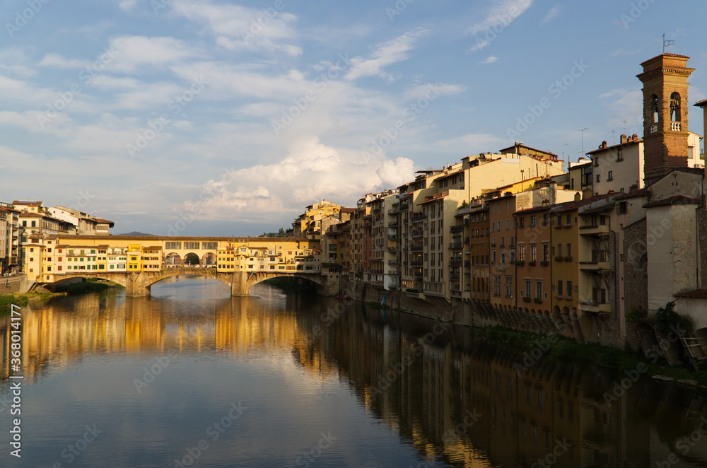 The landscape of the Arno River in Florence