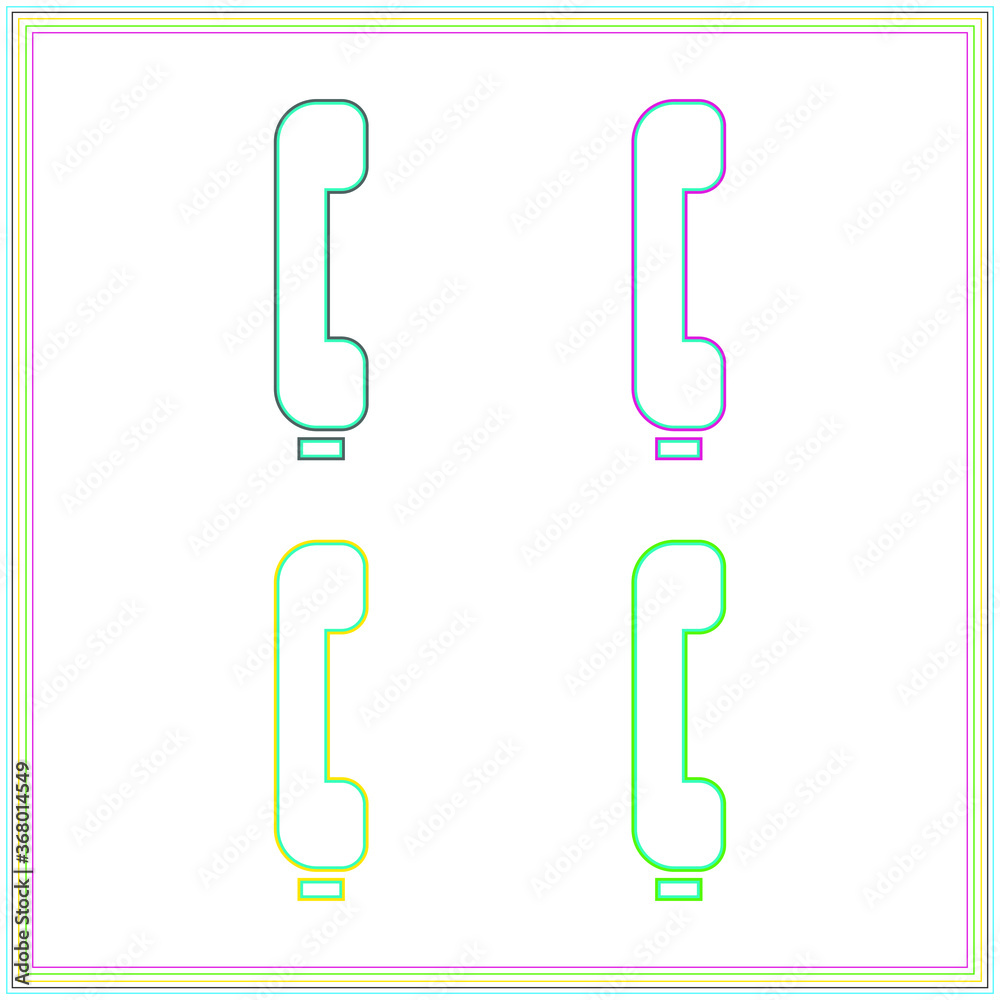 Set of telephone icons isolated on white backgrounds. Set of telephone icons isolated on white backgrounds.