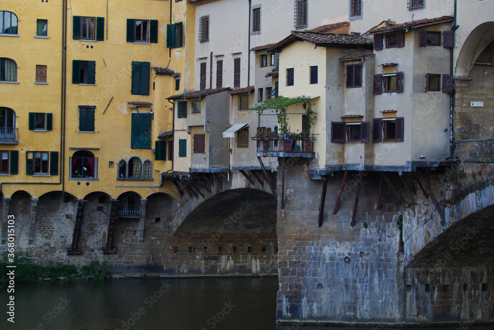 Detail of the beautiful Ponte Vecchio in Florence