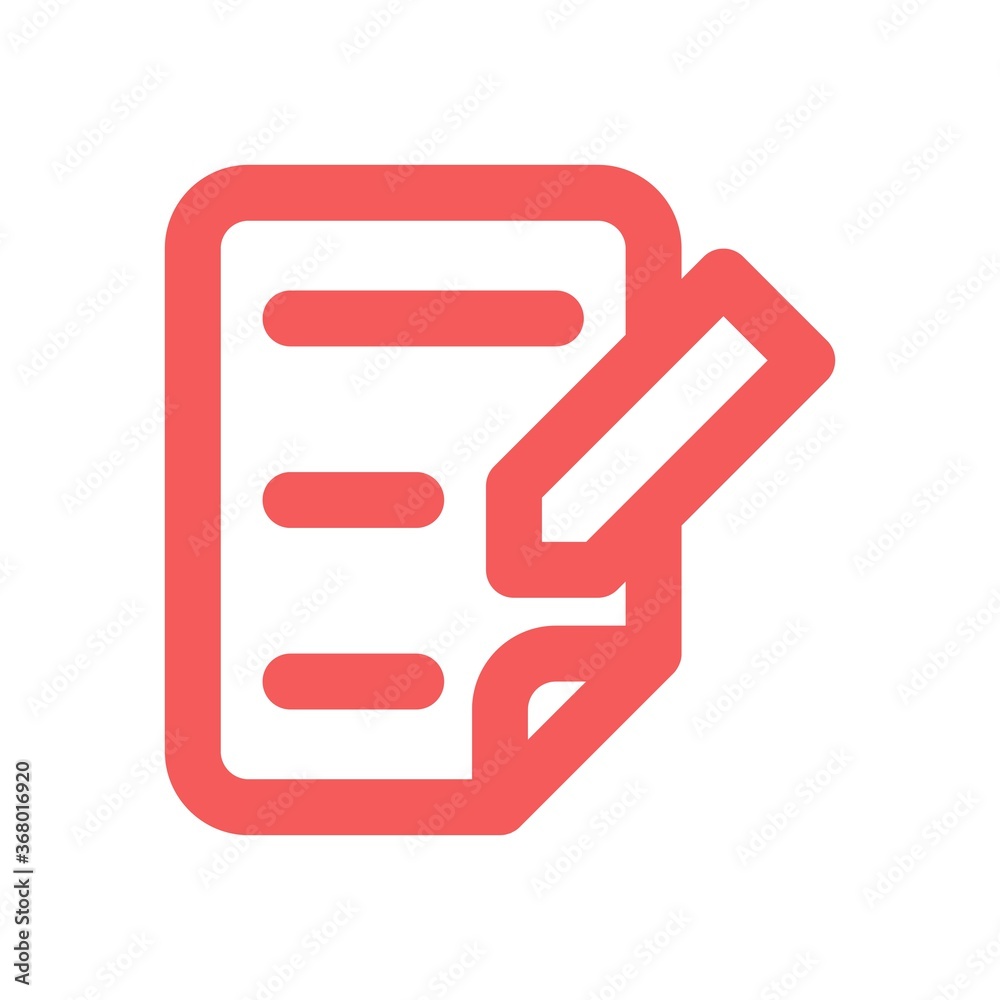 Edit document icon in flat style. File page and pencil sign. Edit document icon in flat style. File page and pencil sign.