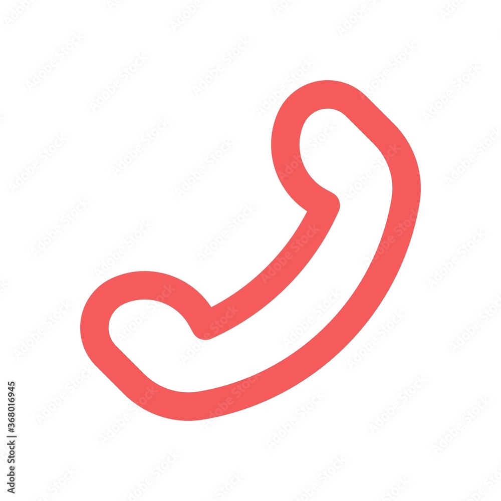 Telephone handset icon in flat design style. Call sign.
