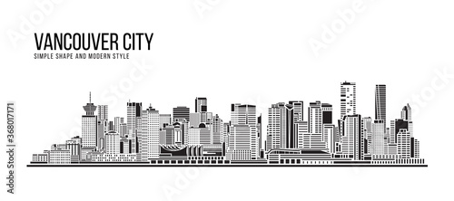 Cityscape Building Abstract Simple shape and modern style art Vector design - Vancouver city