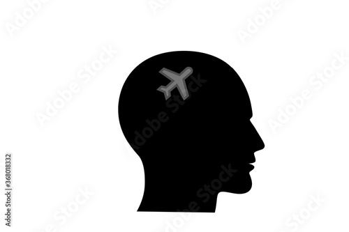nachdenken icon, fliegen, Urlaub, reisen