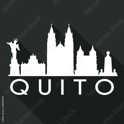 Quito Flat Icon Skyline Silhouette Design City Vector Art Famous Buildings.