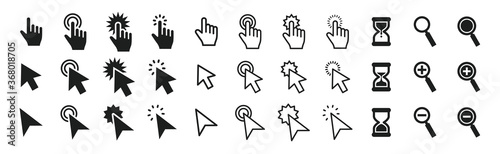 Cursor icon set of various shapes