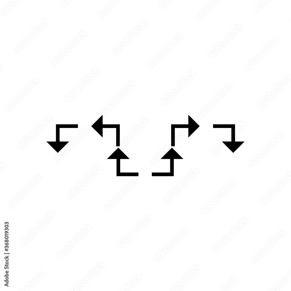 Zigzag arrow. Set of right down arrows, left up sign. eps ten Zigzag arrow. Set of right down arrows, left up sign. eps ten