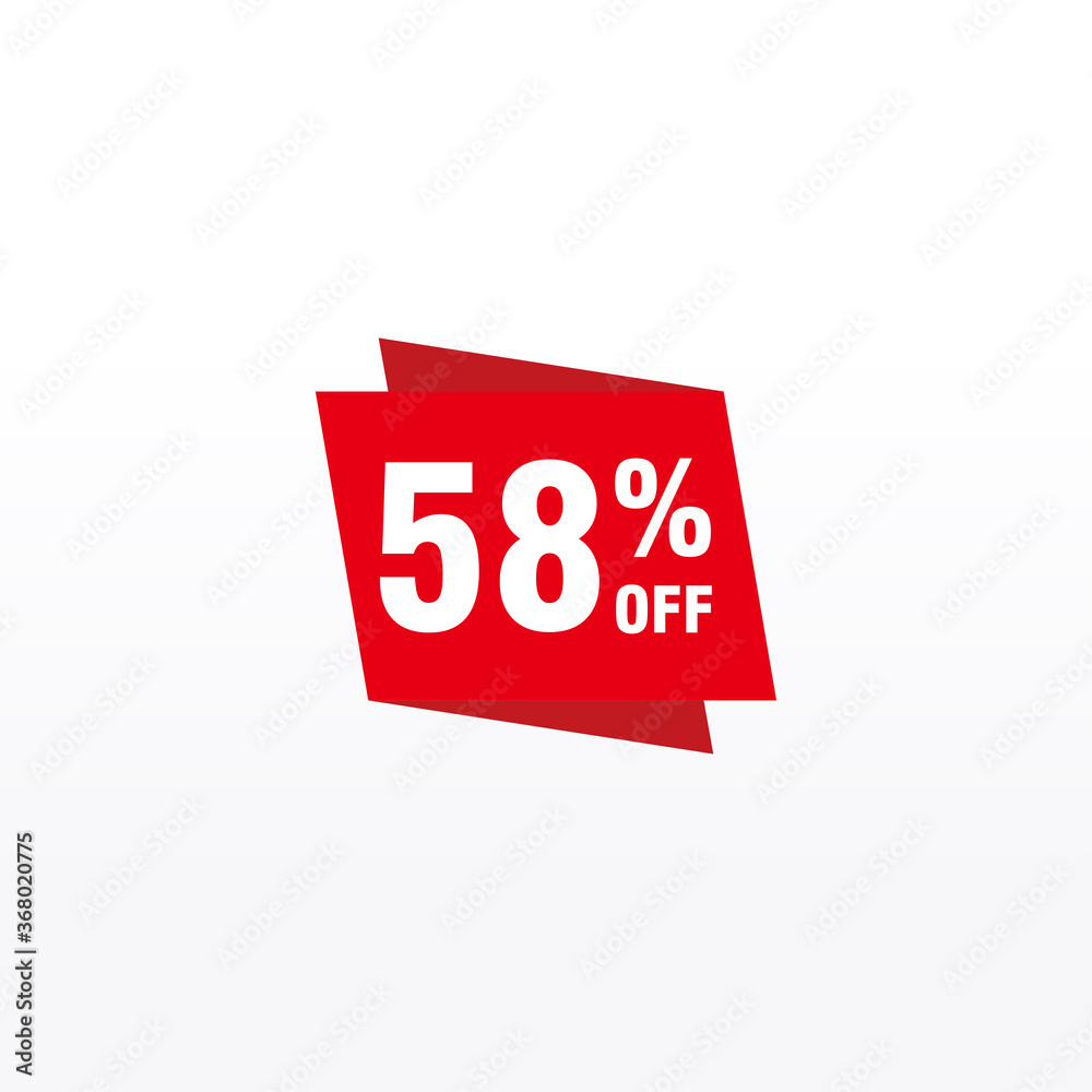 58 discount, Sales Vector badges for Labels, , Stickers, Banners, Tags, Web Stickers, New offer. Discount origami sign banner