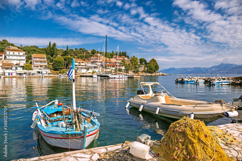 Fototapeta Naklejka Na Ścianę i Meble -  Scenic view of Kassiopi marina, Corfu, Greece