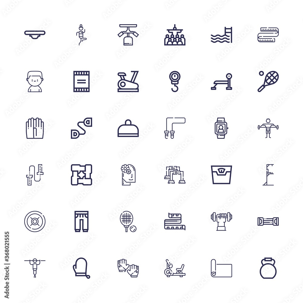 Editable 36 fitness icons for web and mobile Editable 36 fitness icons for web and mobile