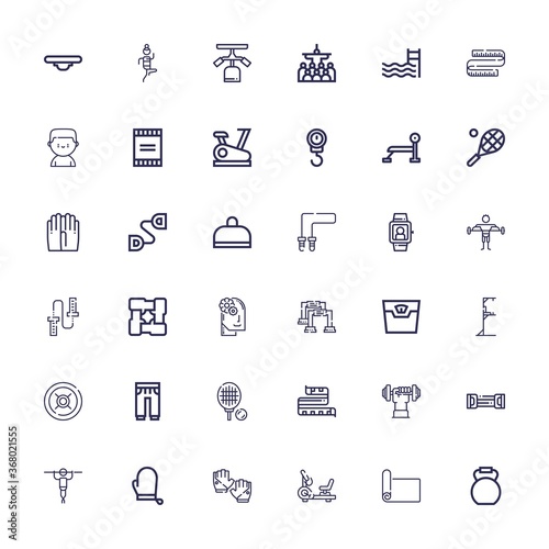 Editable 36 fitness icons for web and mobile