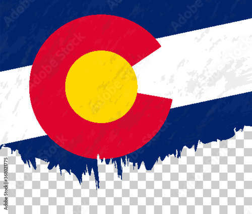 Grunge-style flag of Colorado on a transparent background.