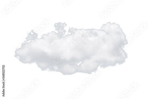 Nature single white cloud isolated on white background. Cutout clouds element design for multi purpose use.