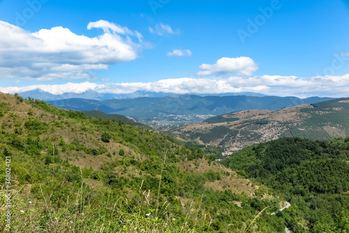 Fototapeta Naklejka Na Ścianę i Meble -  Valleys and mountains around the commune of Cabbia, Abruzzo region, L'aquila province, Italy