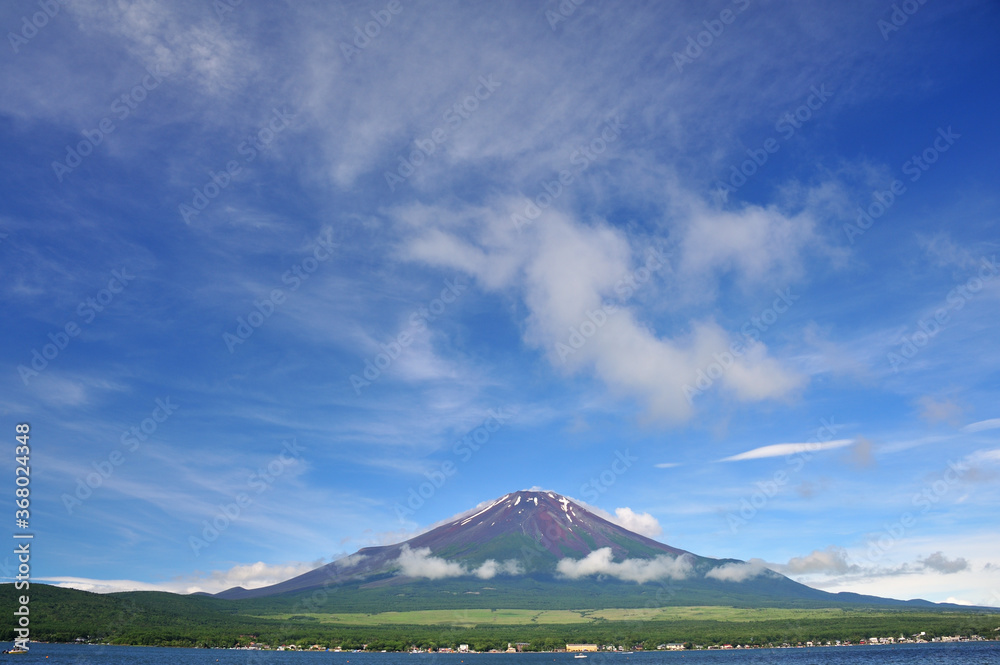 山中湖畔から望む夏の富士山