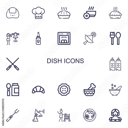 Editable 22 dish icons for web and mobile