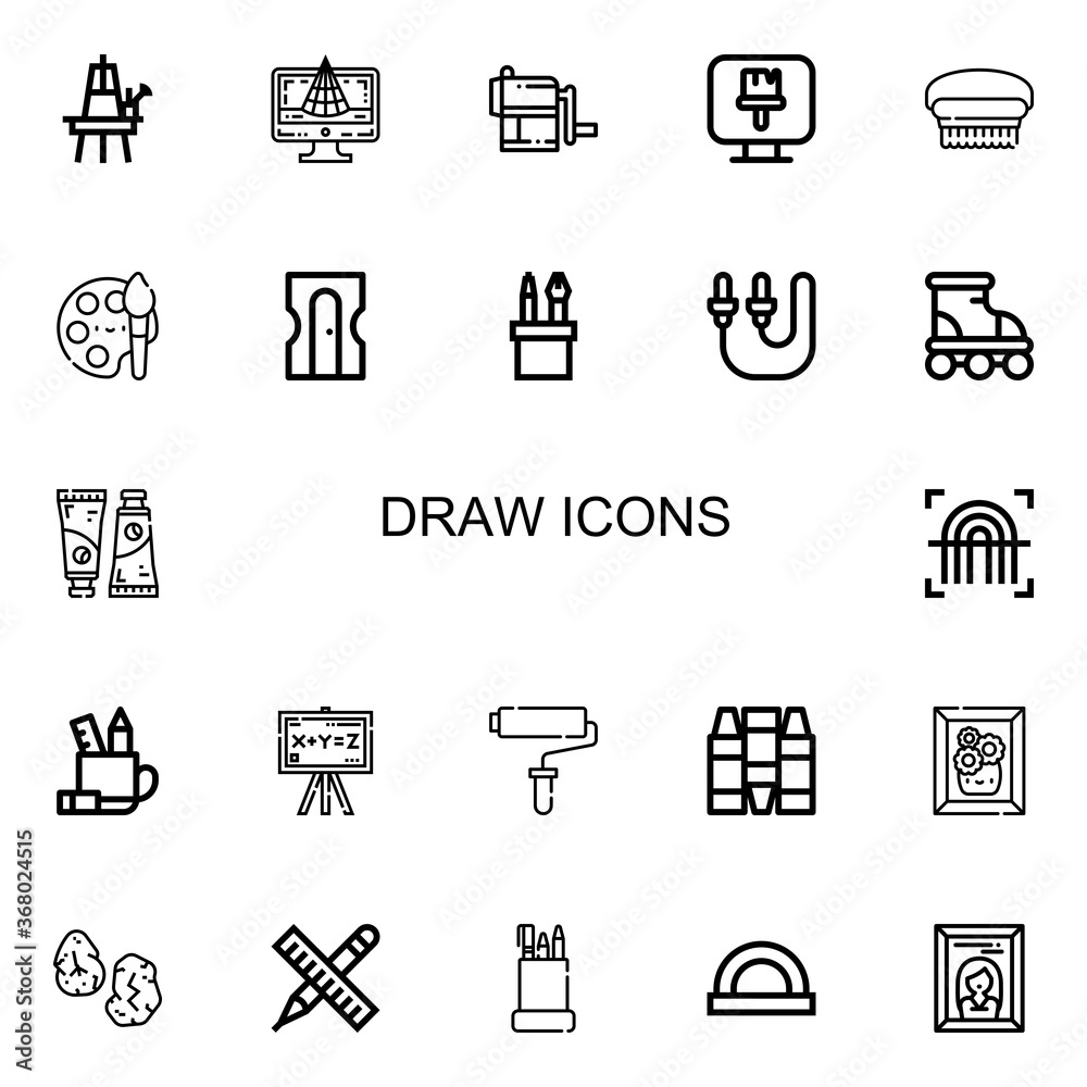 Fototapeta premium Editable 22 draw icons for web and mobile