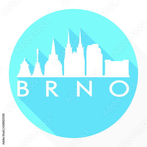 Brno Czech Republic Flat Icon Skyline Silhouette Design City Vector Art.