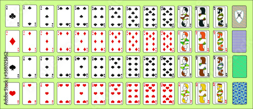 Poker playing cards full deck