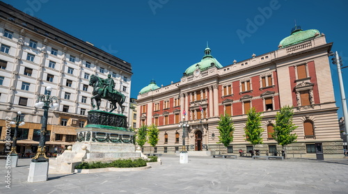 Belgrade, Republic Square, National Museum, the Statue of Prince Michael