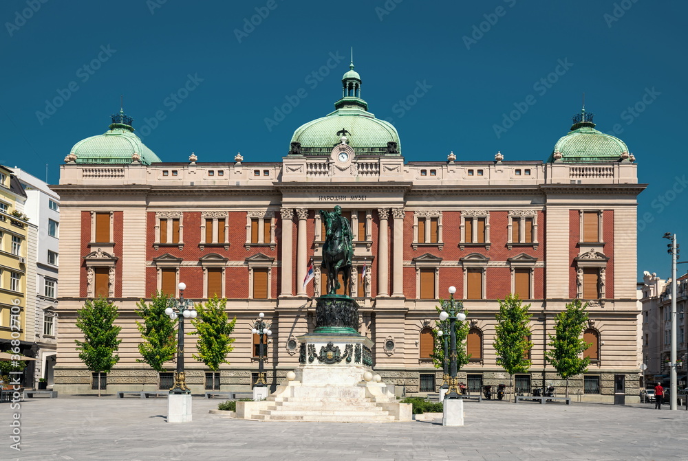 Belgrade, Republic Square, National Museum, Prince Michael sculpture