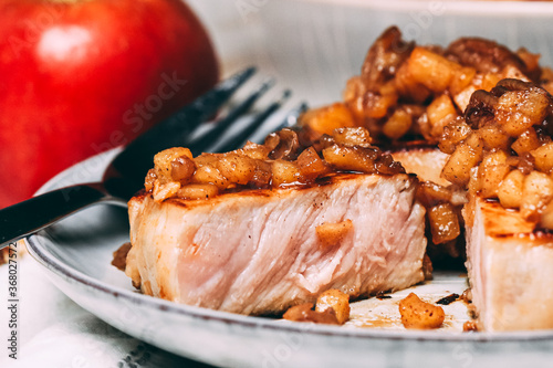 pork chop with apple chutney