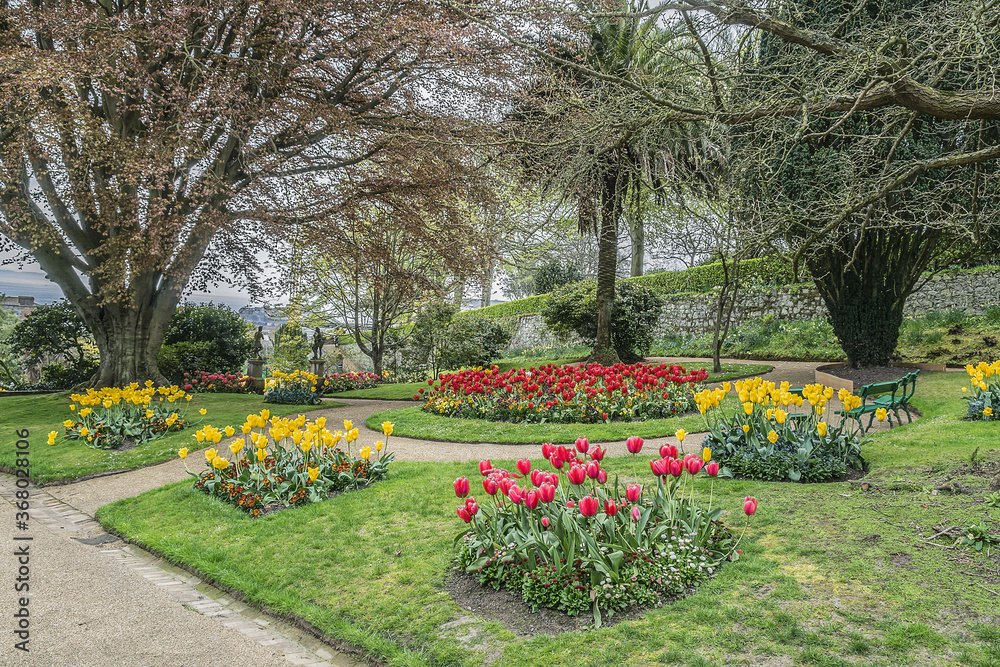 Public Victorian Candie Gardens in St Peter Port, Guernsey. Candie