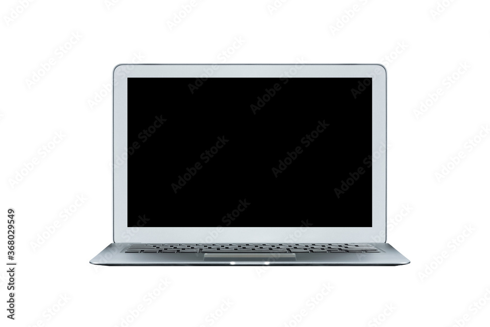 Smart modern laptop with blank screen isolated on white background. Elegant Design with copy space for mock up product or graphic display. Smart modern laptop with blank screen isolated on white background. Elegant Design with copy space for mock up product or graphic display.