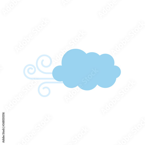 wind cloud icon, flat style