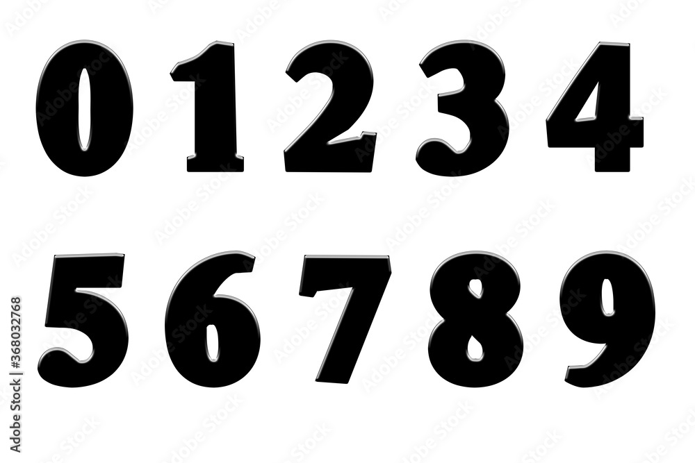 3d numerals isolated on plain white background 3d numerals isolated on plain white background