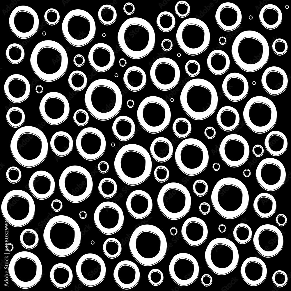 White circles pattern on plain black background