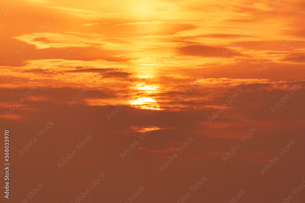 Beautiful sunset background red and orange color sky.