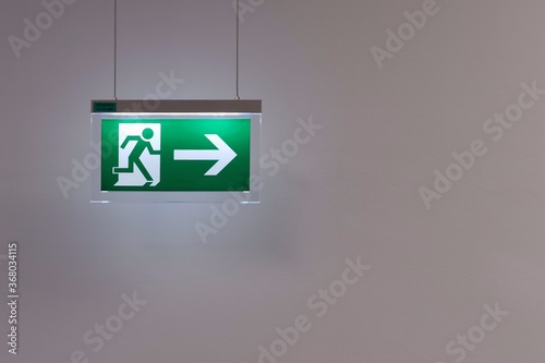 Emergency exit sign.