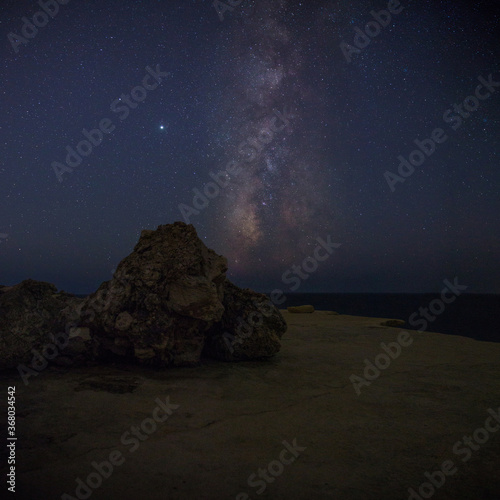 The Milky Way in the background on the Maltese Coast photo