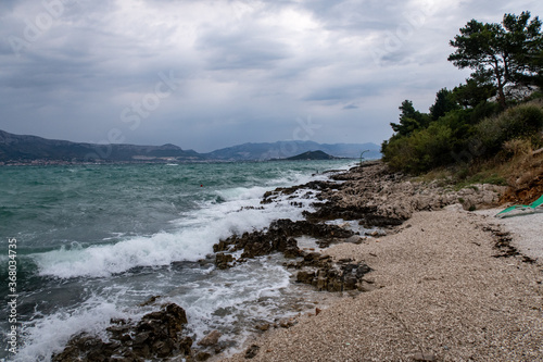 skalista plaża chorwacja dalmacja, piękne widoki photo