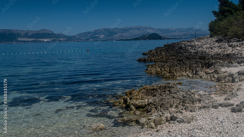 Fototapeta premium skalista plaża chorwacja dalmacja, piękne widoki