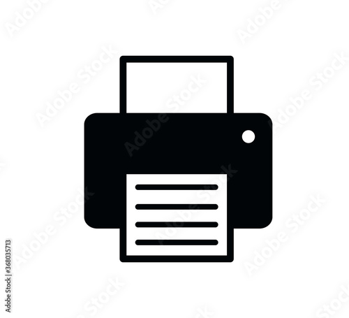 Printer icon flat style logo template