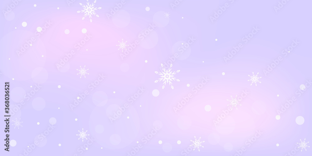 Snowflakes. Snow, snowfall. Falling scattered white snowflakes on a gradient background. Vector	